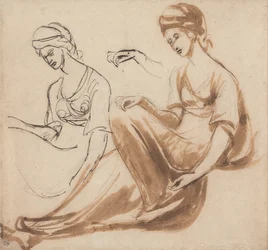 Estudios de una mujer sentada